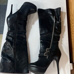 Charlotte Russe Black High Heel Boots size 9